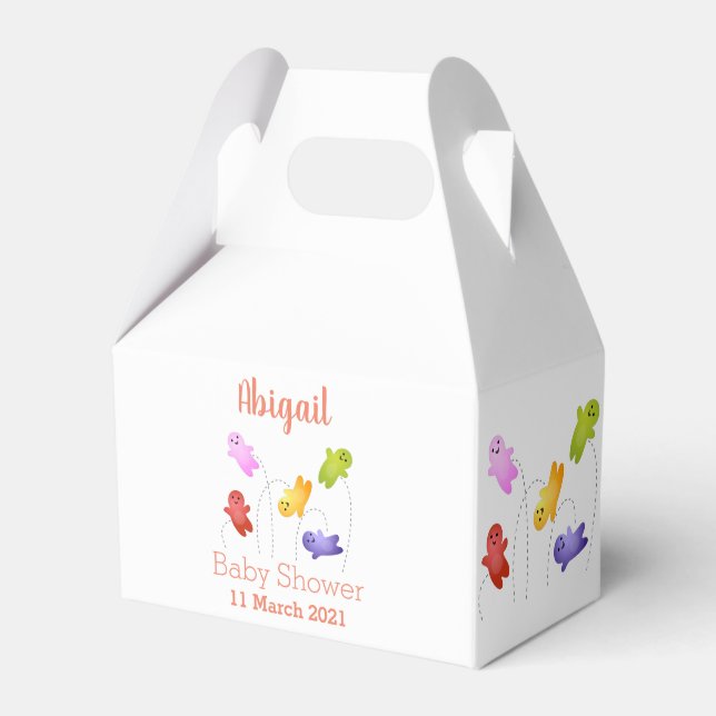 Cute jelly babies candy sweets cartoon favor boxes (Front Side)