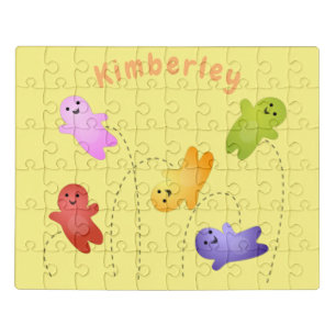 Cute jelly babies candy sweets cartoon jigsaw puzzle