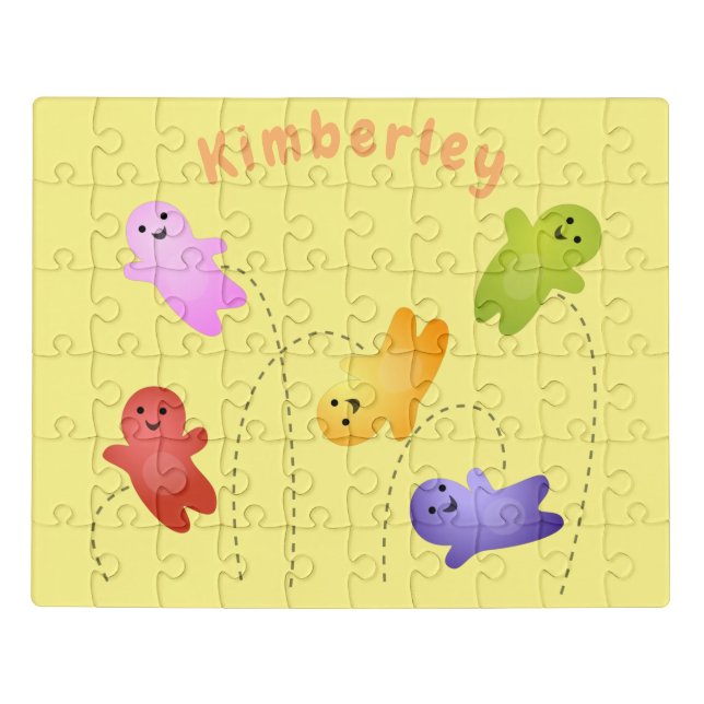 Cute jelly babies candy sweets cartoon jigsaw puzzle (Puzzle Horizontal)