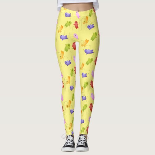 Cute jelly babies candy sweets cartoon leggings