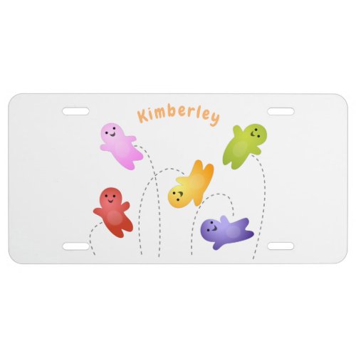 Cute jelly babies candy sweets cartoon license plate