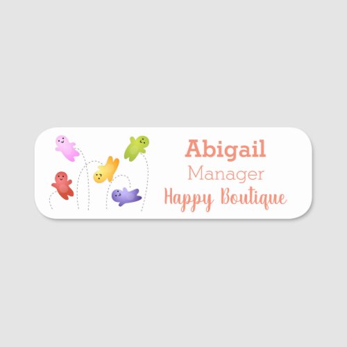 Cute jelly babies candy sweets cartoon  name tag
