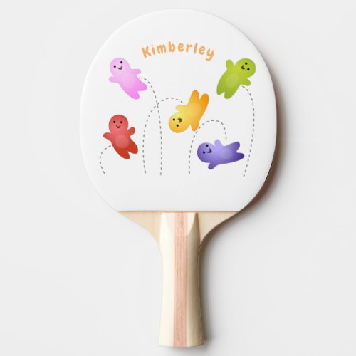Cute jelly babies candy sweets cartoon ping pong paddle