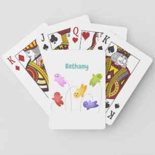 Cute jelly babies candy sweets cartoon playing cards