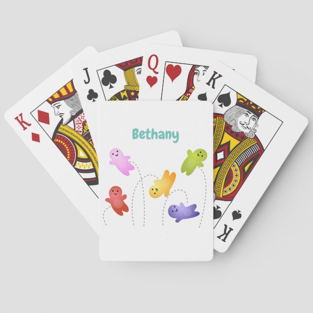 Cute jelly babies candy sweets cartoon poker cards (Back)