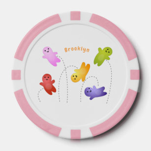 Cute jelly babies candy sweets cartoon poker chips