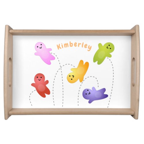 Cute jelly babies candy sweets cartoon serving tray