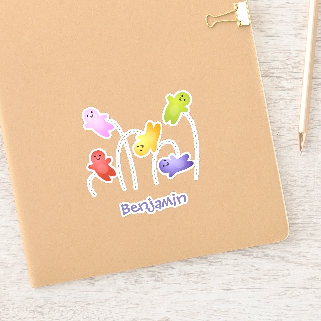 Cute jelly babies candy sweets cartoon sticker (Notebook)