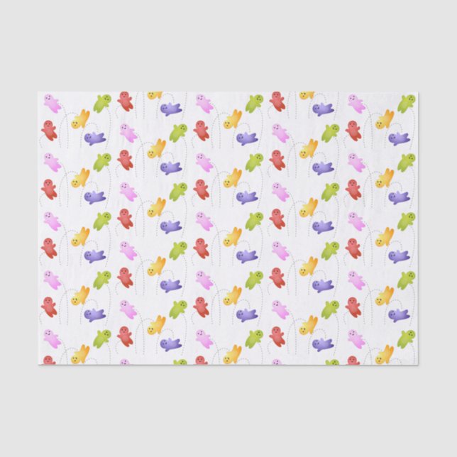 Cute jelly babies candy sweets cartoon tissue paper (Front)