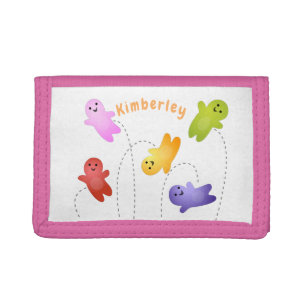 Cute jelly babies candy sweets cartoon trifold wallet