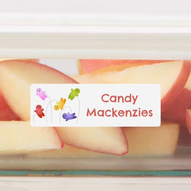 Cute jelly babies candy sweets personalized labels (Affixed)