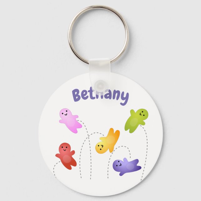Cute jelly babies sweets candy cartoon keychain (Front)