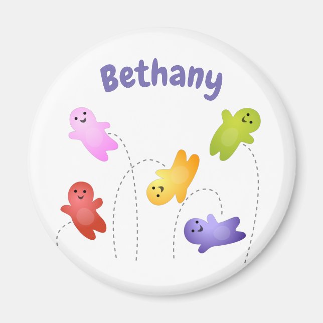 Cute jelly babies sweets candy cartoon magnet (Front)