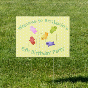 Cute jelly babies sweets candy cartoon sign