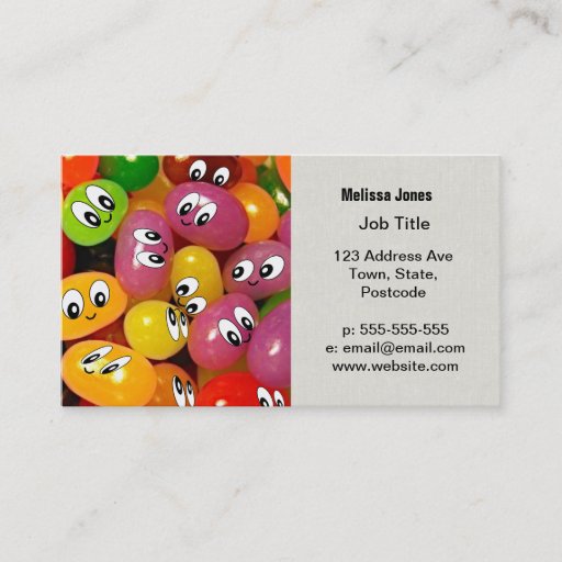 Customizable Cute Jelly Bean Smileys Business Card