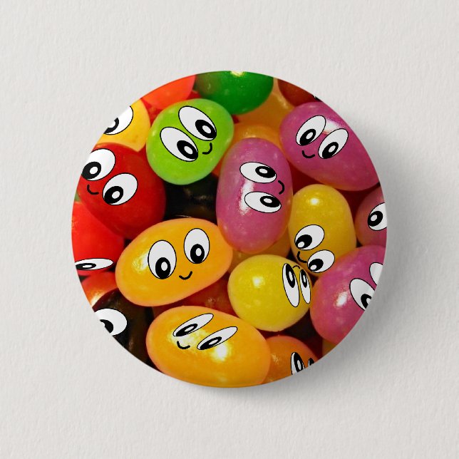 Cute Jelly Bean Pinback Button (Front)