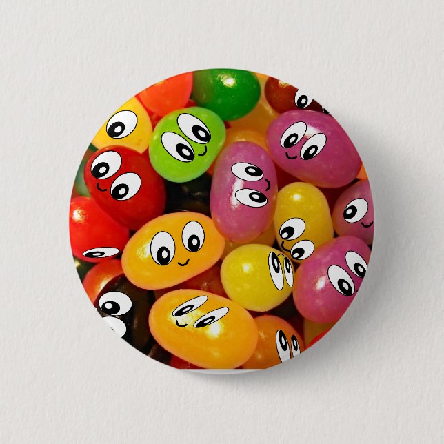 Cute Jelly Bean Pinback Button (Front)