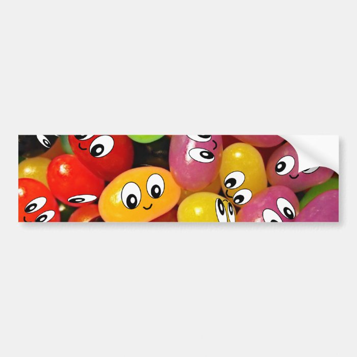 Cute Jelly Bean Smileys Bumper Stickers