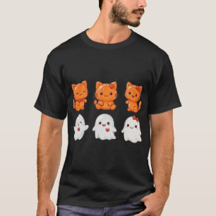 Cute Jelly Cats Ghosts Halloween T-Shirt