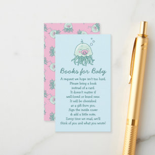 Cute Jellyfish Baby Shower Girl Books for Baby Enclosure Card