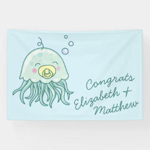 Cute Jellyfish Baby Shower Kawaii Banner
