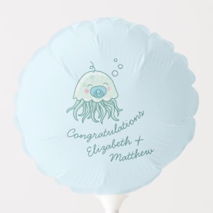 Cute Jellyfish Baby Shower Kawaii Blue Boy Balloon