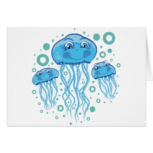 Cute Jellyfish Cards (Front Horizontal)