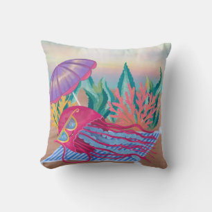 Cute Jellyfish Cartoon Throw Pillow