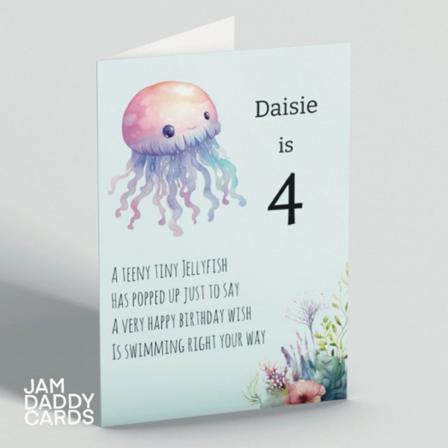 Cute Jellyfish Childrens Birthday  Card (Creator Uploaded)