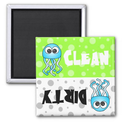 Cute Jellyfish Clean  Dirty Dishwasher Magnet