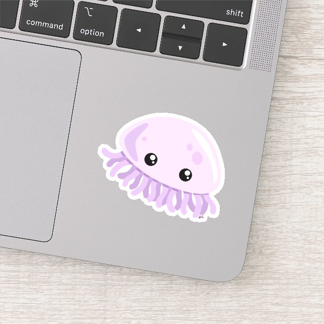 Cute Jellyfish Custom-Cut Vinyl Sticker (Detail)
