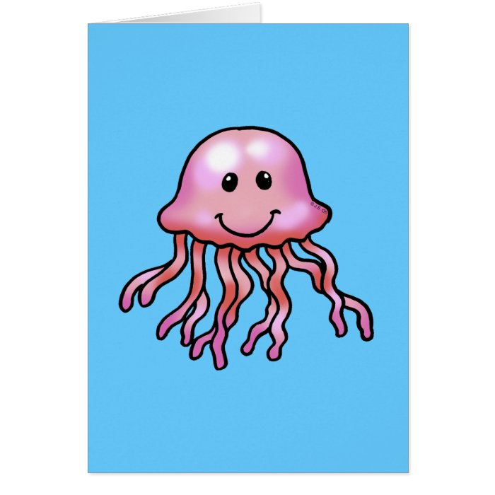 Cute jellyfish greeting cards
