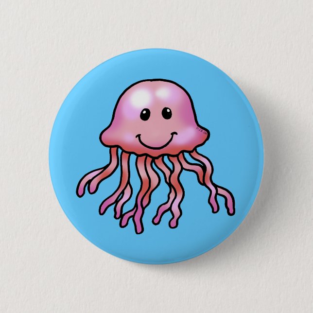 Cute jellyfish pinback button (Front)