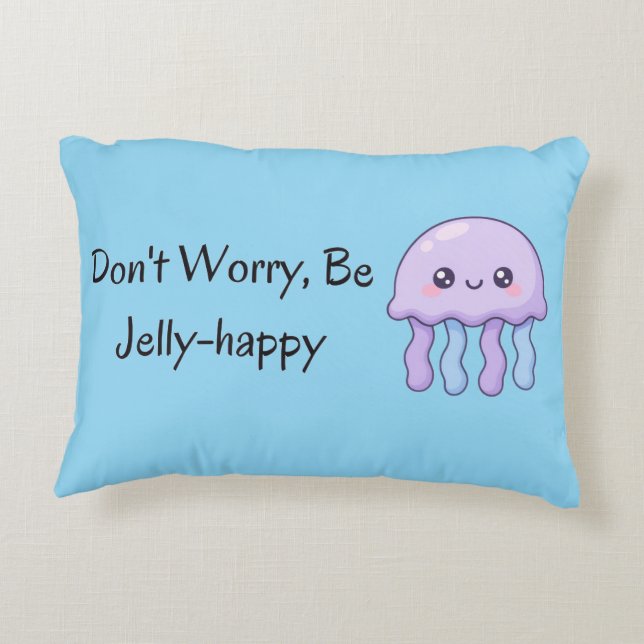 Cute Jellyfish Throw Pillow (Back)