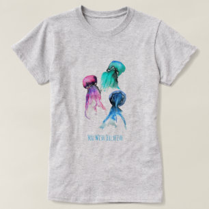 Cute jellyfish trio watercolor art T-Shirt
