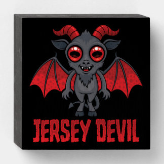 Cute Jersey Devil of the Pine Barrens Wooden Box Sign