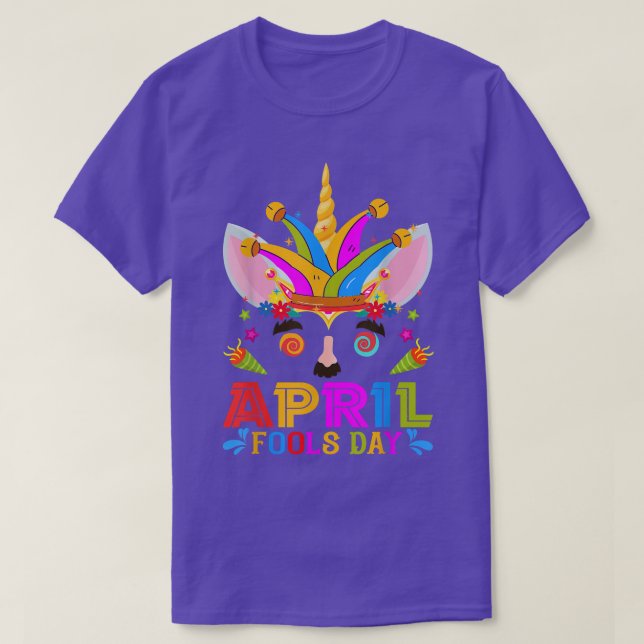Cute Jester Prankster Unicorn April Fool's Day Jok T-Shirt (Design Front)