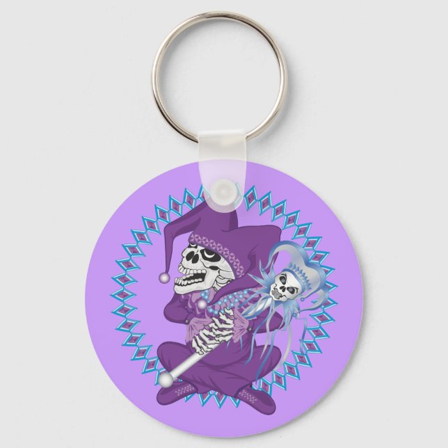 Cute Jester Skull Keychain (Front)