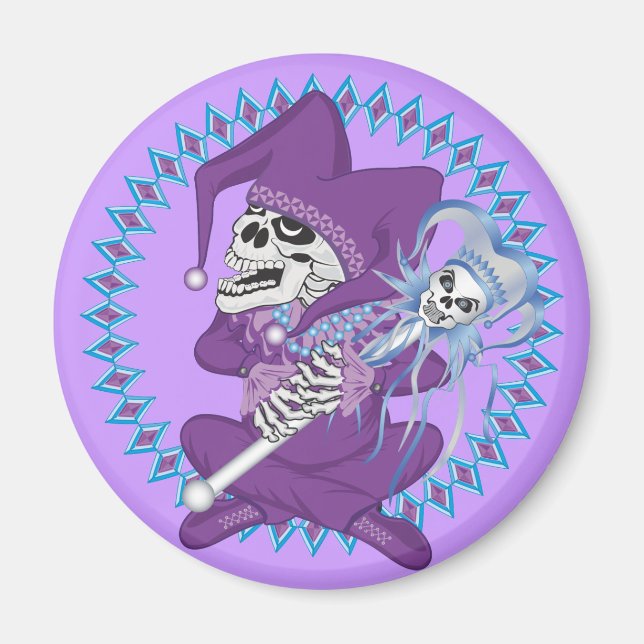 Cute Jester Skull Magnet (Front)