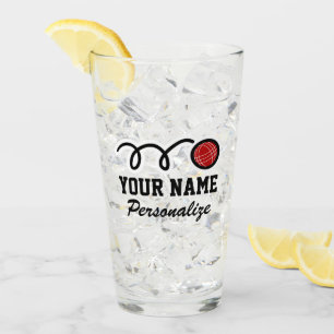 Cute jeu de boules ball cartoon custom name gift glass