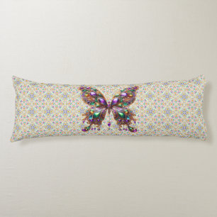 Cute jeweled Mardi Gras butterfly Body Pillow