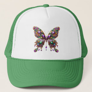 Cute jeweled Mardi Gras butterfly Trucker Hat