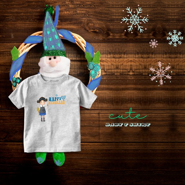 Cute Jewish Girl Happy Hanukkah  Toddler T-shirt (Cute Jewish Girl Happy Hanukkah Toddler T-shirt)