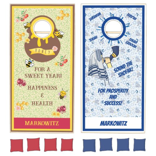 Cute Jewish New Year Celebration Custom  Cornhole Set