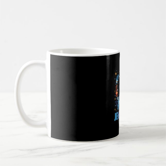Cute Jewnicorn Jewish Unicorn Menorah Chanukah Han Coffee Mug (Left)