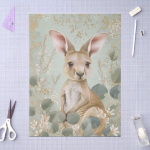 Cute Joey in Eucalyptus leaves Decoupage Tissue Paper