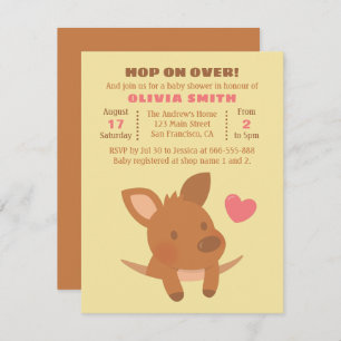 Cute Joey Kangaroo Baby Shower Party Invitations