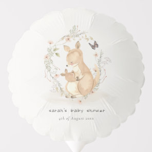 Cute Joey Mama Kangaroo Floral Wreath Baby Shower Balloon