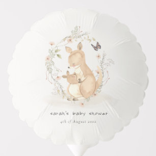 Cute Joey Mama Kangaroo Floral Wreath Baby Shower Balloon