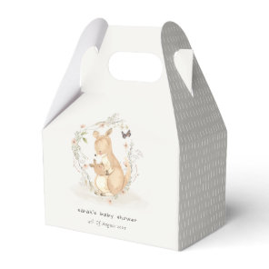Cute Joey Mama Kangaroo Floral Wreath Baby Shower Favor Boxes